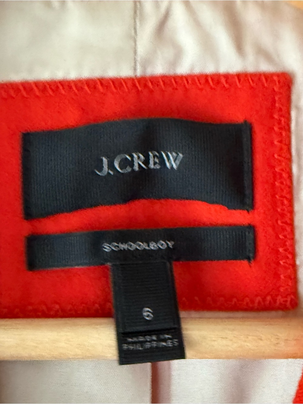 J.Crew Dark Orange Wool Schoolboy Blazer Size 6 Gold Crest Buttons Fall Preppy - Picture 4 of 15